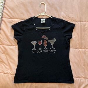 Y2K Hilton casino rhinestone shirt